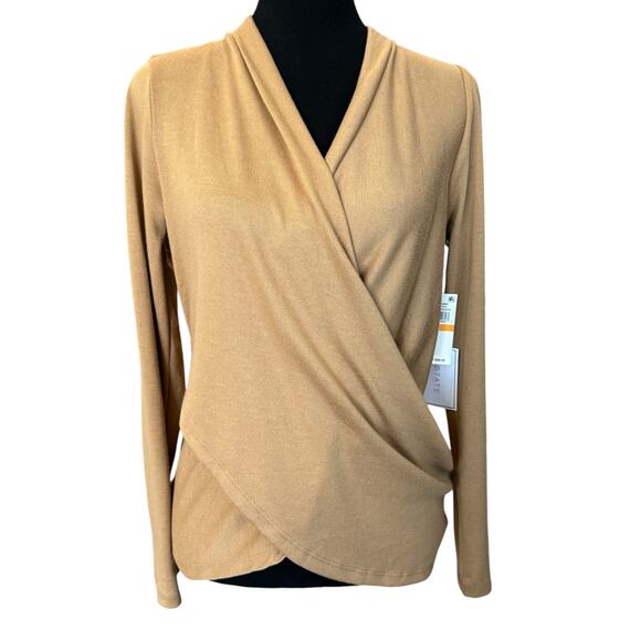 New ~ 1.STATE ~ Wild Oak Cross Front Knit Top Size S - Picture 2 of 6